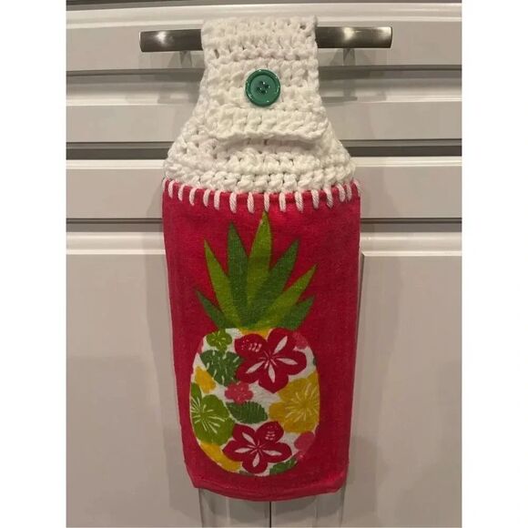 Crochet Top Kitchen Towel- Big Pineapple - Picture 3 of 3